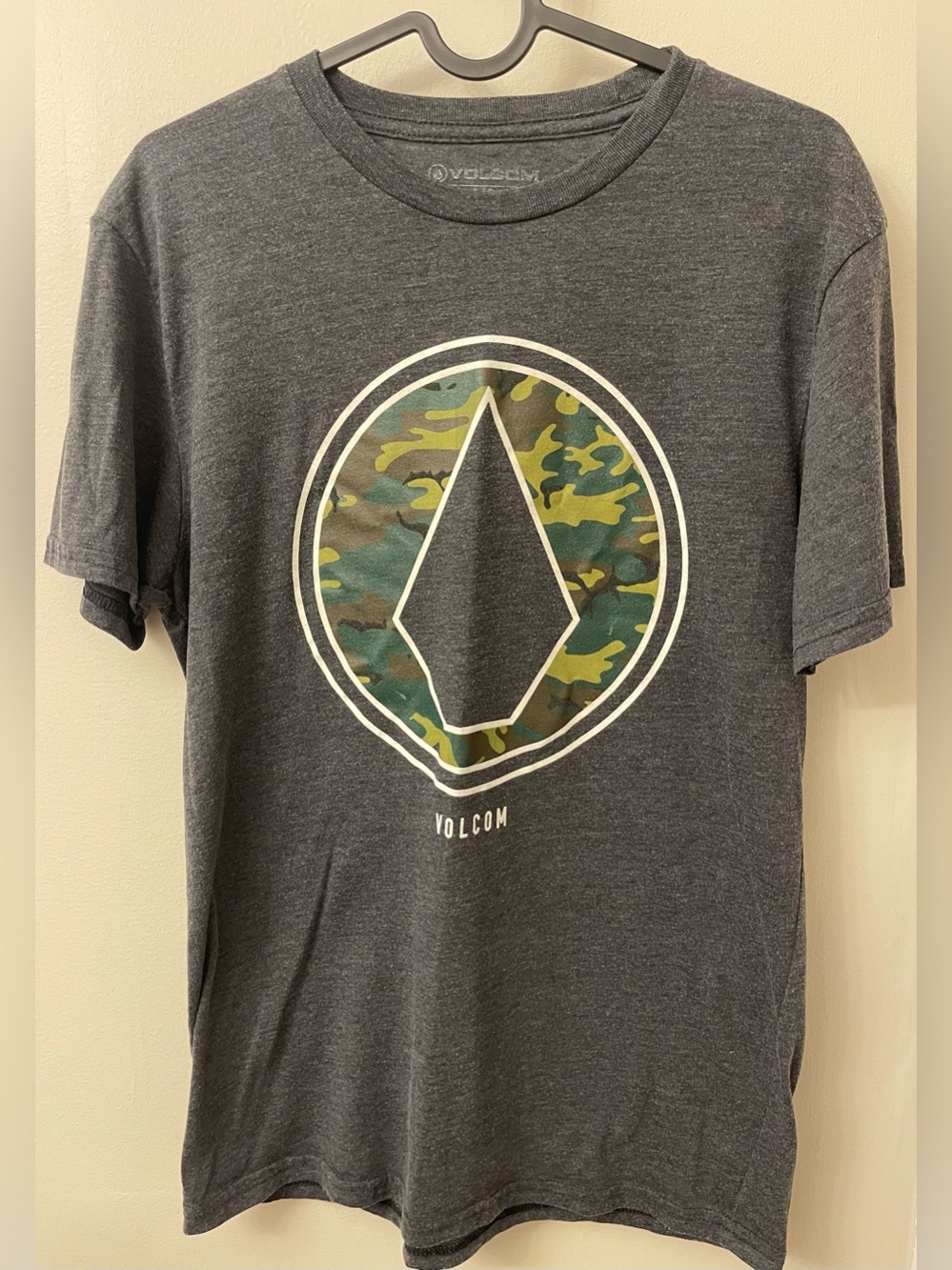 Volcom Charcoal Short-Sleeve Tee with Camo Logo